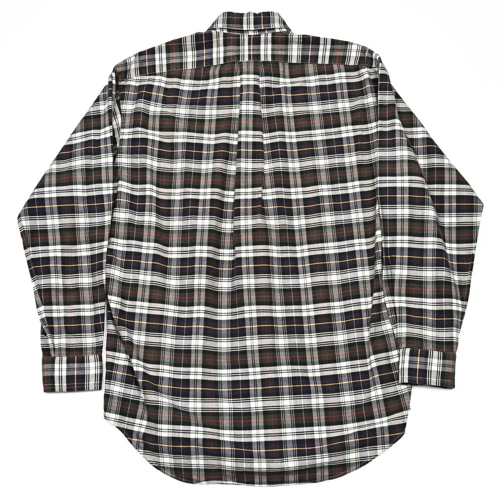 VTG Polo Ralph Lauren Shirt Mens Plaid Oxford Cloth L/S Button Down Preppy Small
